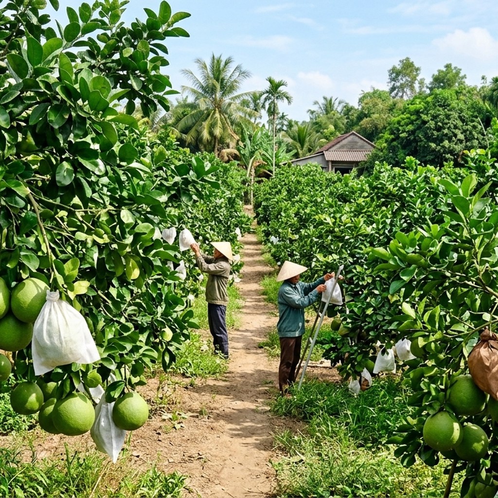 Vườn bưởi da xanh Giồng Trôm, Bến Tre